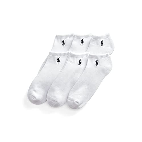 Image of POLO RALPH LAUREN Men's Half Cushion Socks - Pack of 6, White, 10-13