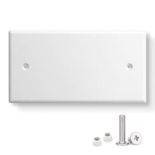 Image of 1pcs Double Socket Blanking Plate – 2 Gang Blanking Plate Cover for Electrical Plug Sockets, Plug Socket Covers UK, Light Switch Cover Plates for Home & Office Safety Use (White)