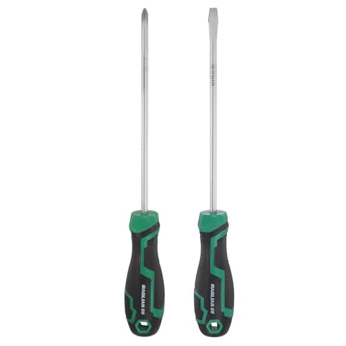 Image of sourcing map 2pcs PH1+SL5 Screwdriver Set 9.6" Length S2 Steel Magnetic Phillips and Slotted Screwdrivers with Ergonomics Grip for Fastening Loosening DIY Repairing