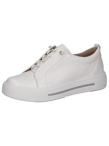 Image of CAPRICE Women's Platform Leather Sneakers Low Top, White (White Nappa), 4 UK