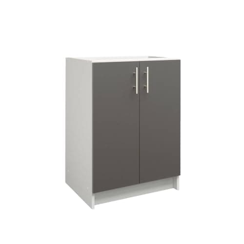 Image of JD Greta Fixed Height 600mm Kitchen Base Cabinet Floor Unit (Without Worktop) – Dark Grey Matt