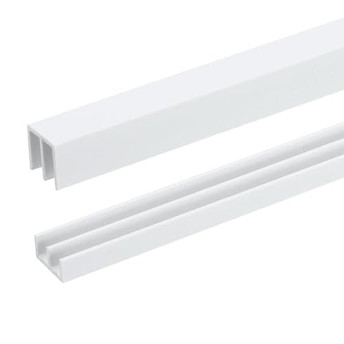 Image of sourcing map 2Set White Plastic Sliding Door Track, Sliding Glass Window Track for 1/8" Thick Panels, for Closet Glass Cabinets Door Track (3Ft Long)
