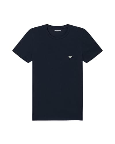 Image of Men's Shiny Logoband Crew Neck T-Shirt Blue XL