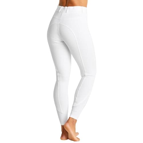 Image of Harry Hall Farnell Full Grip Seat Breeches - 4-Way Stretch Cotton Blend - Secure Waistband with Silicone Grip - Mid-Rise Fit, Stretch Ankle Panels - 28 - White