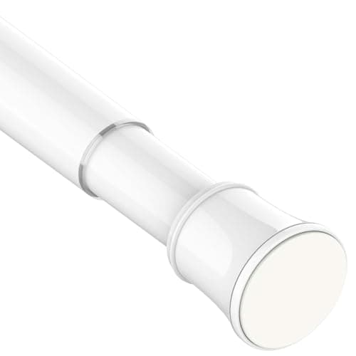 Image of Extendable Curtain Pole Telescopic Spring Tension Rod Heavy Duty Room Divider No Drilling Curtain Rod Adjustable Pole for Wardrobe Window,Shower,Bedroom,Doorway, 69-90 cm (27.2-35.4"), White