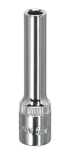 Image of Sealey Sp1405D Walldrive Socket 5Mm Deep 1/4Sq Drive Fully Polished