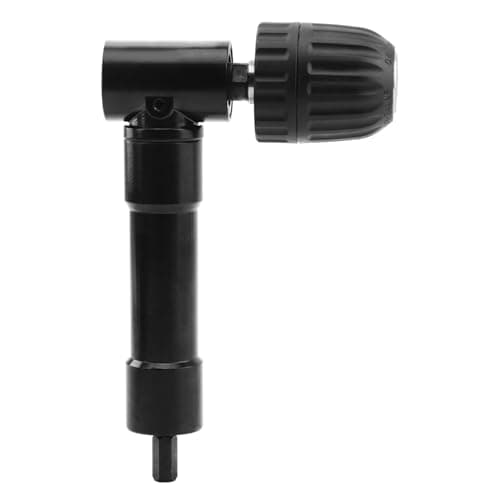 Image of Right Angle Drill Attachment, 0.8-10mm Right Angle Bend Extension 90 Degree Drill keyless Chuck Converter Cordless Adapter Attachment Electric Drills Rights Angles Adapter for Tight Corner Workspace
