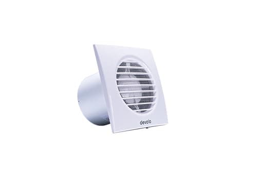 Image of Devola 100mm Axial Extractor Fan with Humidity Sensor, 4 Inch Bathroom Fan, Kitchen Fan, Made in Britain (Humidistat) - DVF100H