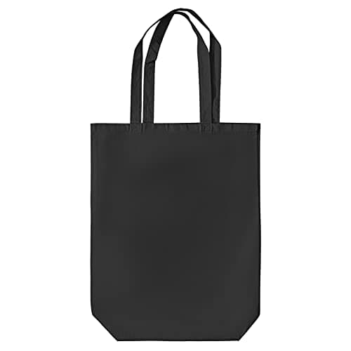 Image of IMFAA Single Tone Heavy Duty 100% Cotton Canvas Reusable Strong Shoulder/Hand Tote Shopping Bags (Pak-1, Black)