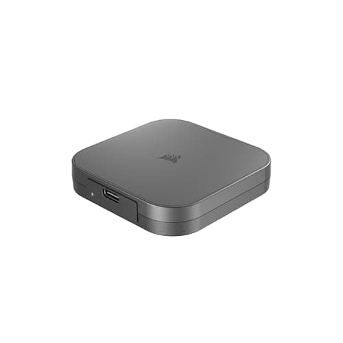 Image of Corsair EX400U 4TB Portable External Type-C SSD –, USB 3.2 Gen2 2x2 Connections, Up to 40Gbps, Plug and Play, MagSafe, Includes USB-C to USB-C Cable – Windows PC, iOS Mac – Grey