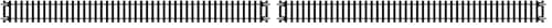Image of Hornby R601 OO Gauge Double Straight Track - Extra Track Pieces for Model Railway Sets, Model Train Track Pieces - Scale 1:76, Black (Pack of 2)