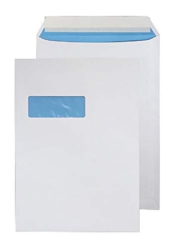Image of Blake Environmental - Biodegradable & Recycled Window Envelopes C4 (324 x 229mm) - Pack of 250 - Premium 110GSM - FSC Certified - Peel & Seal White Envelopes C4 - Stationery Business Supplies (FSC068)