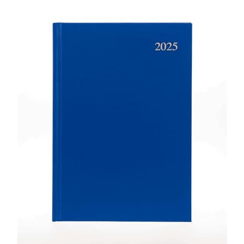 Image of Collins Essential 2025 Business Diary - A4 Day to a Page Planner with Leathergrain Hardback Cover - Blue - ESSA41.60-25