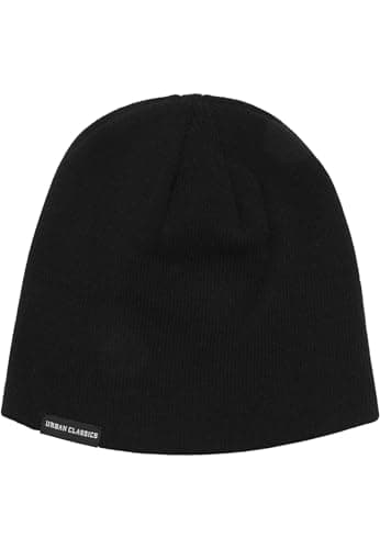 Image of Urban Classics Basic Unisex Knitted Beanie Hat - Black - One Size