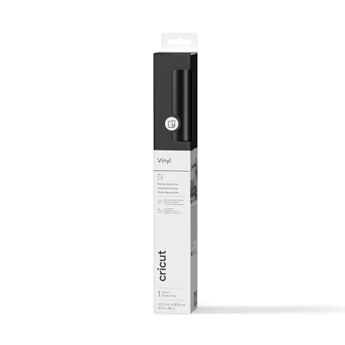 Image of Cricut Permanent Adhesive Vinyl Sheet | 30.5 cm × 1.2 m | Matte Black | Self-Adhesive Vinyl for All Cutting Machines