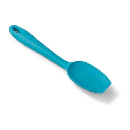 Image of Zeal Silicone Spatula Spoon, Non-stick Flat-ended Cooking Spoon Spatula for Scraping, Scooping and Stirring – Odour and Stain Resistant, 20cm, Aqua Blue
