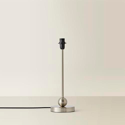 Image of MiniSun | Modern Brushed Chrome Single Stem Metal Ball Table Lamp Base | Table Lamps, Home Décor & Improvement Essential