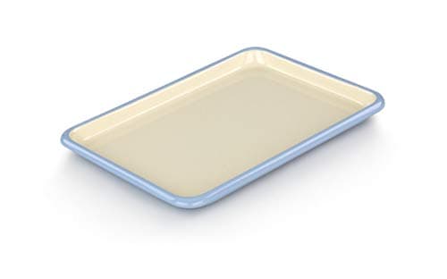 Image of Tala Originals Enamel Roasting Dish in Blue and Cream Colours, Measuring 20x28x2cm