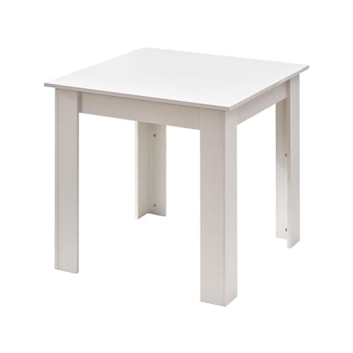 Image of NICEME 75x75 cm Small Dining Table Space Saving Kitchen Table for Small Spaces, High Glossing Tabletop (White)