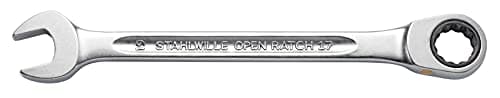 Image of STAHLWILLE No. 17F Ratchet Combination Spanner 15 mm Flat Ring Side Extremely Durable Screw-Friendly