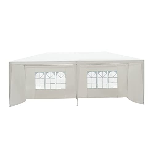 Image of Outsunny 6 x 3 m Party Tent Gazebo Marquee Outdoor Patio Canopy Shelter with Windows and Side Panels White