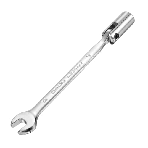 Image of sourcing map 12mm Swivel Head Socket Combination Spanner Wrench CR-V Steel Rotary Torx Socket Head Open End Wrenches Spanner Mirror Polishing for Auto Car Repairing