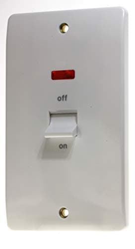 Image of Mk K5215WHI 45A 2-Gang Double Pole Switch and Neon