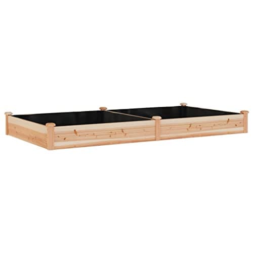 Image of vidaXL Solid Fir Wood Raised Garden Bed with Practical Liner - Spacious, Beautiful and Functional Vegetable and Herb Planter