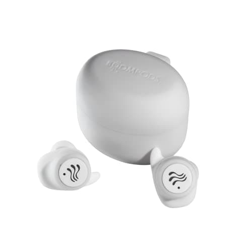 Image of Boompods Soundwave Sustainable True Wireless Earbuds - Bluetooth Ear Buds with 37Hr Playtime & Mic, Made from Ocean-Bound Plastics, IPX6 Waterproof Sport Headphones for Running & Workouts - White