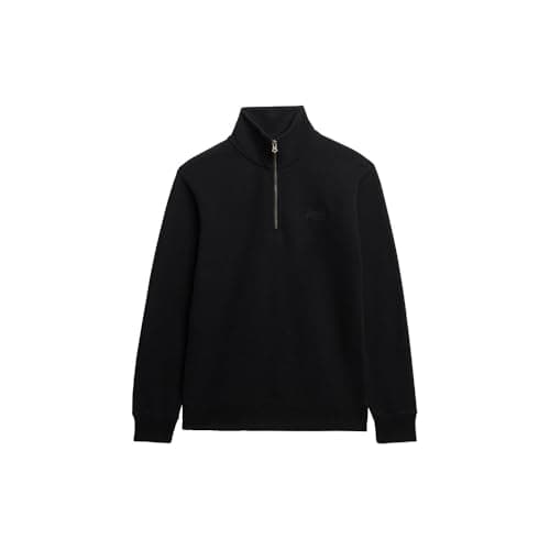 Image of Superdry Essential Logo Henley Sweatshirt XL Black