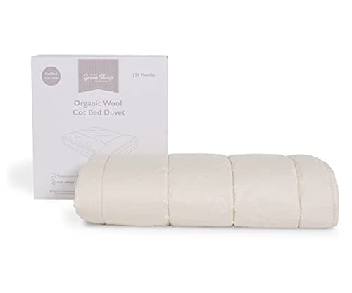 Image of The Little Green Sheep Organic Wool Cot Bed Duvet for Toddlers - Hypoallergenic and Naturally Temperature Regulating - 120 x 140cm