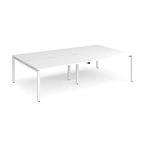 Image of DAMS Adapt double back to back desks 2800mm x 1600mm - white frame, white top