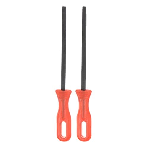 Image of sourcing map 2pcs Triangular File 4" T12 Bearing Steel Cut Hand Rasp Files with Red Plastic Handle for Deburring and Removing Material