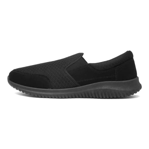 Image of XL Mens Black Knitted Slip On Casual Shoes - Size 9 UK - Black