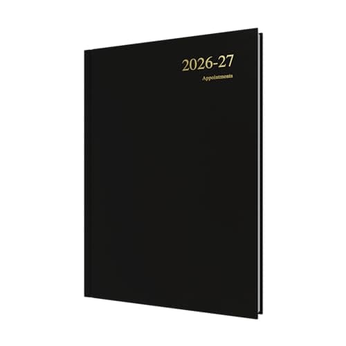 Image of 2026-2027 Mid/Academic Year Planner - 13 Month A4 Day-to-Page with Appointments - Collins Debden Essential Range Black (ESSA41M.99-2627)