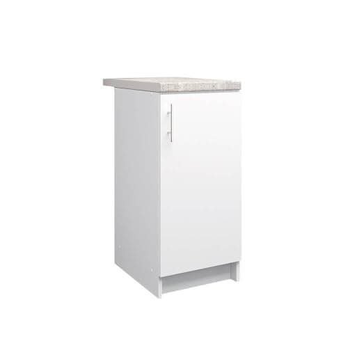 Image of JD Greta Fixed Height 400mm Kitchen Base Cabinet Floor Unit with 38mm Worktop – White Matt