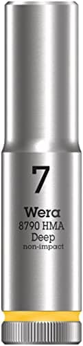 Image of Wera 05004504001 8790 HMA Deep Socket, Yellow, 7.0 mm