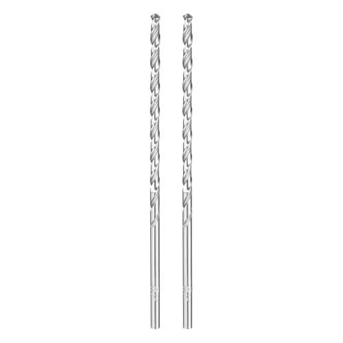 Image of sourcing map 2pcs Twist Drill Bit 3mm Dia 100mm (3.94") Extra Long High-Speed Steel Spiral Jobber Drill Bits Fully Ground Drilling Tools for Wood Plastic Aluminum Thin Metal Sheet