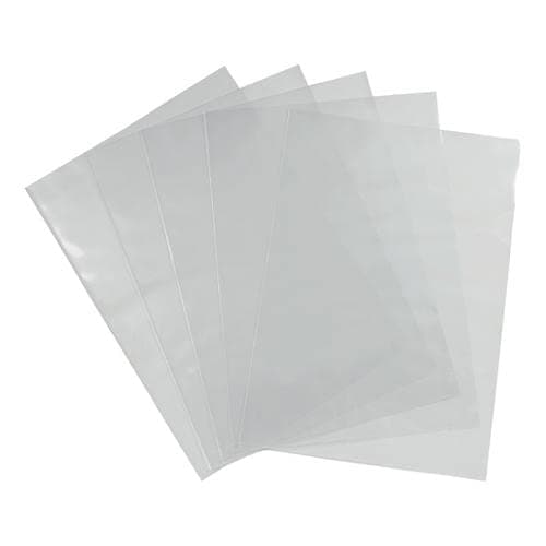 Image of 5 Star Office Folder Cut Flush Polypropylene Top and Side Opening 90 Micron A4 Glass Clear [Pack 100]+ finchley Refill Pen