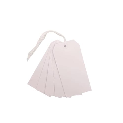 Image of Pack of 20 White Strung Tags 60 x 120mm