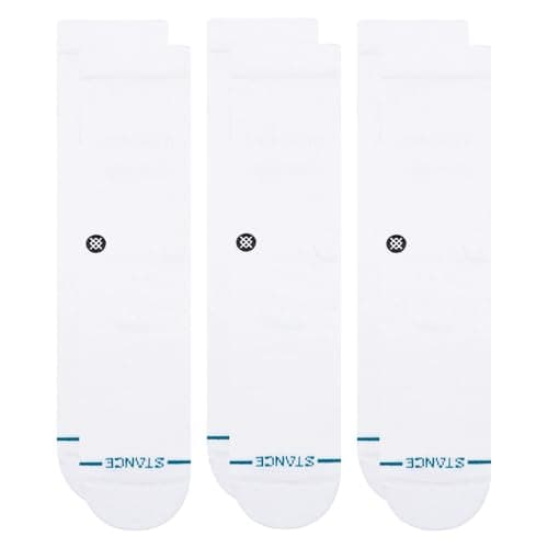 Image of Stance Crew Sock - Icon - 3 Pack (Large, White)