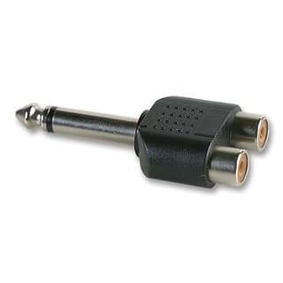Image of Aptii 6.35mm Mono Jack Male to 2 x RCA Phono Female