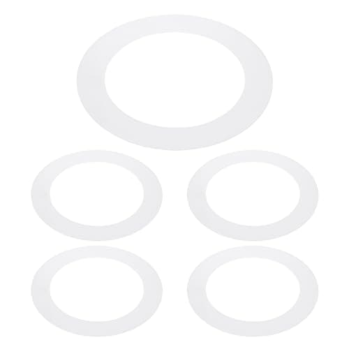 Image of PATIKIL 5.9" ID 8.1" OD Plastic Trim Ring, 5 Pcs Ceiling Light Goof Rings Matte Circular Light Cover Lighting Fixture for Ceiling Wall Recessed Can Downlights, Translucent Matte White