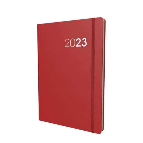 Image of Collins Legacy A5 Day To Page 2023 Diary - Red (CL51.15-23) - Complete Planner, Agenda and Journal with Soft Touch Cover