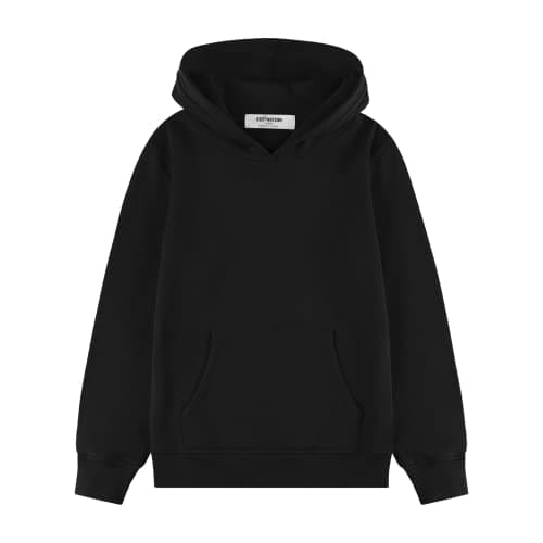 Image of Kid Nation Kids' Soft Brushed Fleece Casual Basic Pullover Hooded Sweatshirt Hoodie for Boys or Girls 4-12 Years, Black, 10-12
