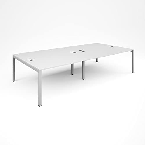 Image of DAMS Connex double back to back desks 3200mm x 1600mm - white frame, white top