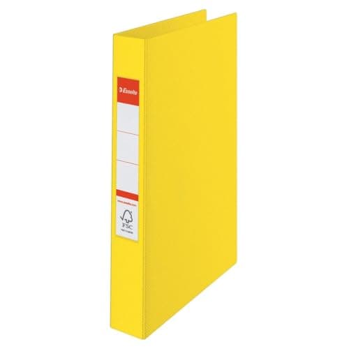 Image of Esselte 2 Ring Binder, PP, Holds up to 190 Sheets, Vivida Range, 42 mm Spine, 14450 - A4, Yellow