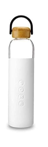 Image of Soma Glass Water Bottle, Eco-Friendly Alternative (White, 24oz/740ml)