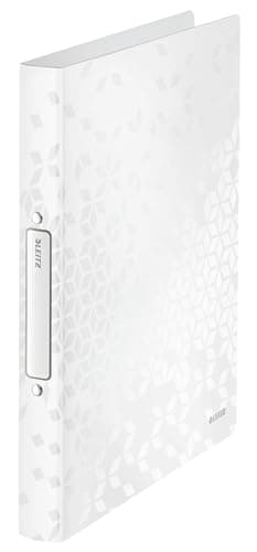 Image of Leitz 2 Ring Binder, Holds up to 190 Sheets, Wow Range, 25 mm Spine, 42570001 - A4, White