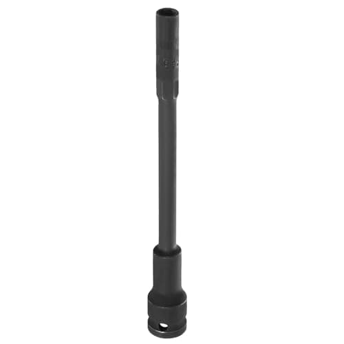 Image of sourcing map Deep Thin Wall 6 Point Impact Socket 1/2" Drive 8mm Socket 8" Extra Long Metric CR-V Steel Spindle Axle Hex Sockets for Machine Shaft Nuts Bolts Repair, Black